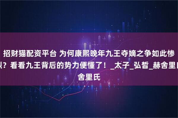招财猫配资平台 为何康熙晚年九王夺嫡之争如此惨烈？看看九王背后的势力便懂了！_太子_弘皙_赫舍里氏